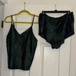 Victoria’s Secret Leopard Print Satin Sleepwear Set